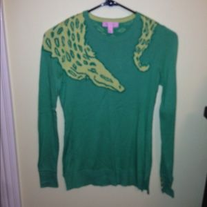 Lilly Pulitzer XS green Alligator Sweater