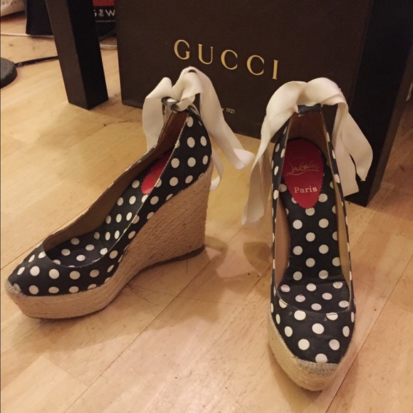 Christian Louboutin Polka Espadrilles High Heel 39