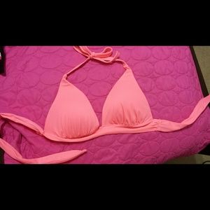 Coral halter pushup swim top