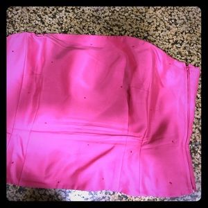 Hot pink strapless dressy top