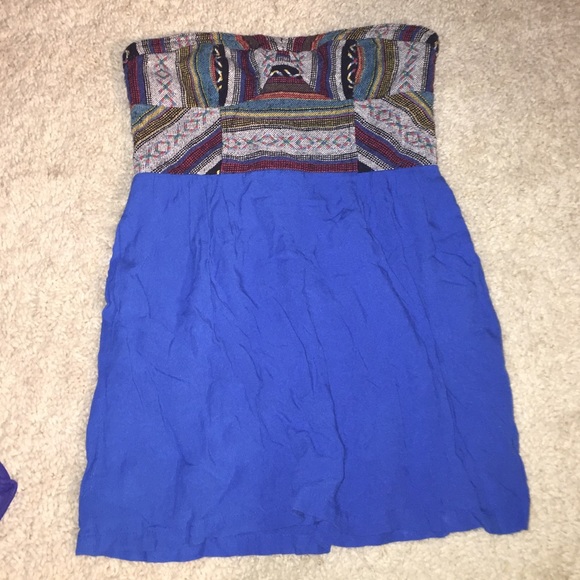 Aztec strapless dress