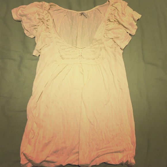 White ruffle top