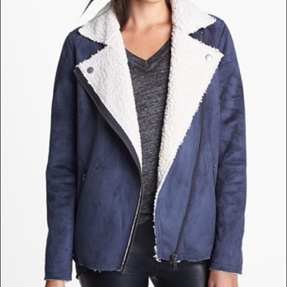 Leith Jackets & Blazers - Leith Faux Shearling Lined Moto Jacket