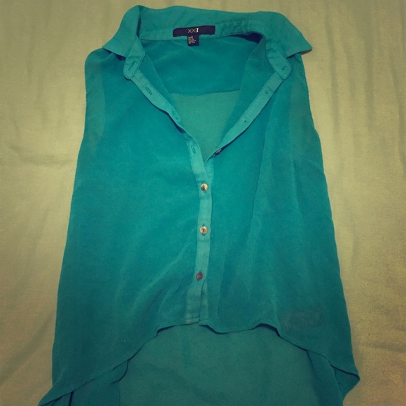 See thru forever 21 blue top
