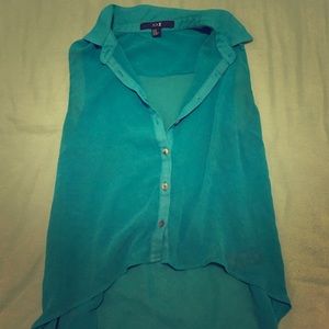 See thru forever 21 blue top