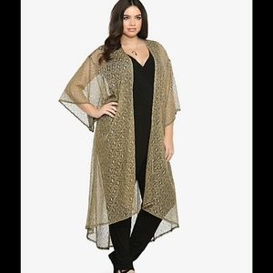 Gold Crochet Duster from Torrid
