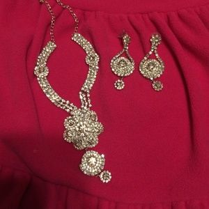 Silver tone indian style earrings