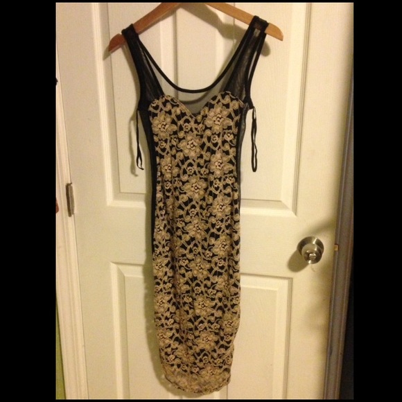 Gold lace dress