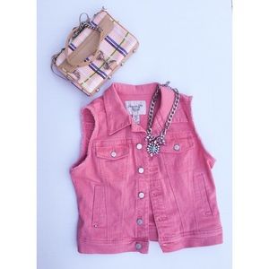 American rag pink denim vest