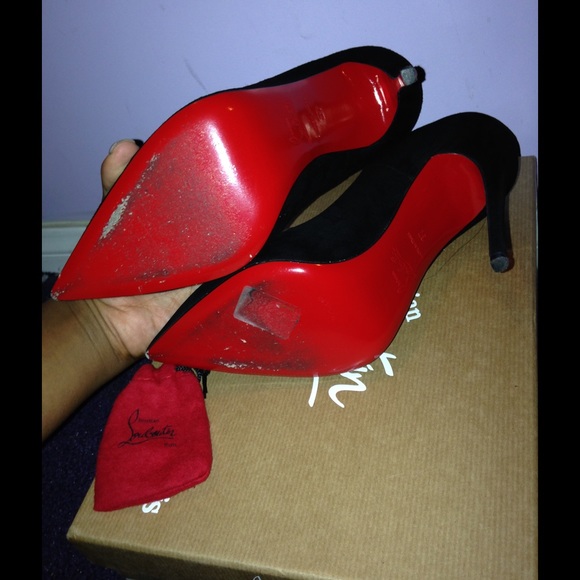 💜Black Suede Christian Louboutin size 37 SO KATE - Picture 3 of 4