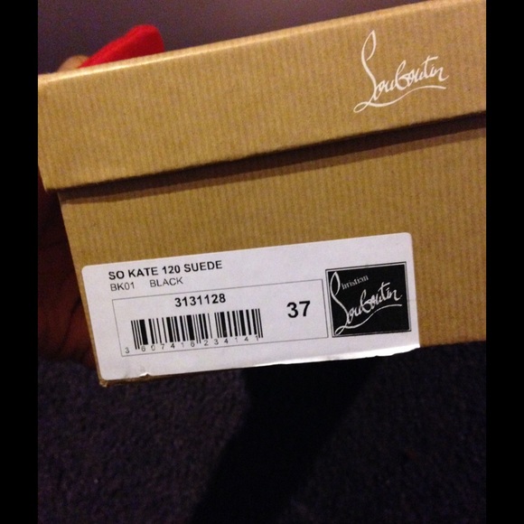 💜Black Suede Christian Louboutin size 37 SO KATE - Picture 4 of 4