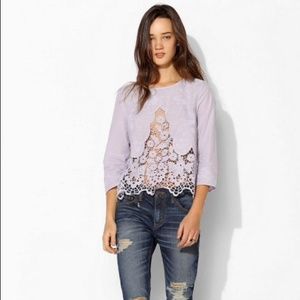 WORN ONCE! UO Kimchi Blue Lavender Lace Top!