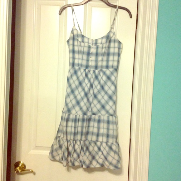 Blue Plaid American eagle sun dress