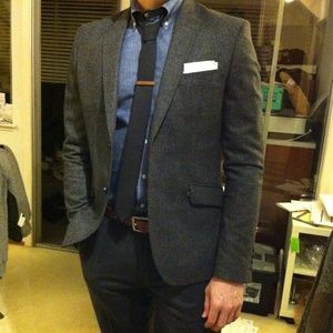 Superdry Prince of Wales plaid check blazer Men M