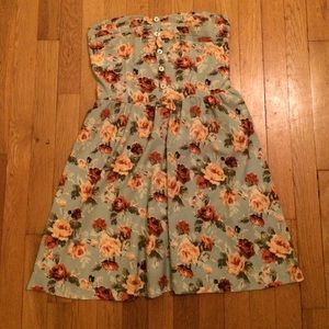 Light blue with floral pattern summer dress