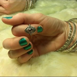 925 Sterling Silver Amethyst & Marcasite Ring