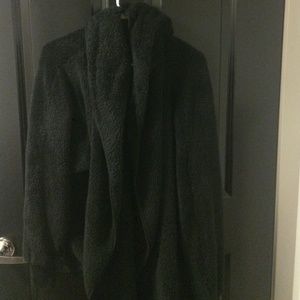 Black fuzzy coat