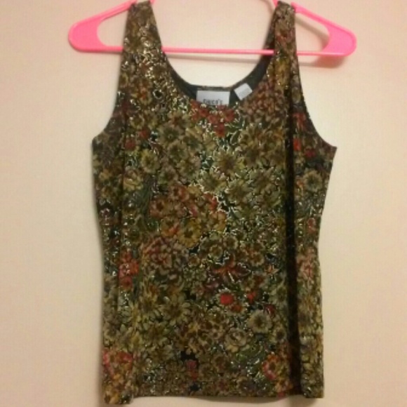 Floral Chico's Crop Top (Chico's Size 2=12)