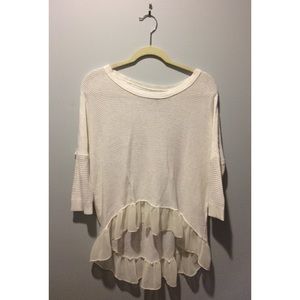 White Sweater with Clear Trim