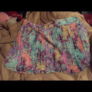 Aeropostale floral pleated skirt