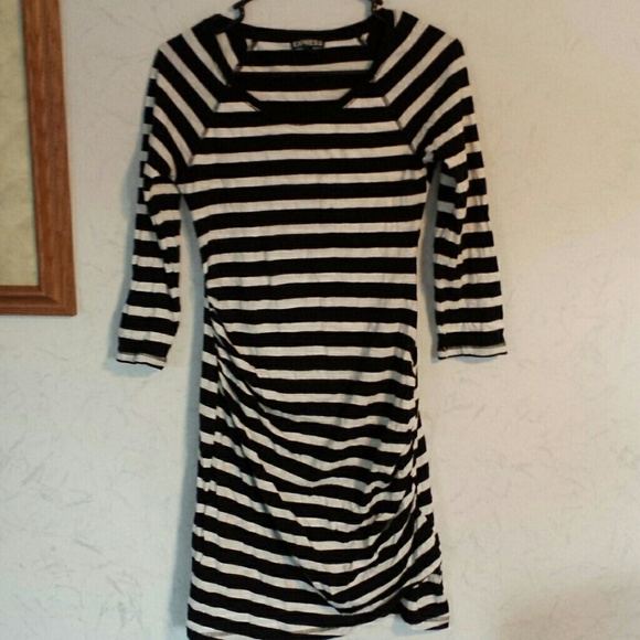 EXPRESS black & white striped dress