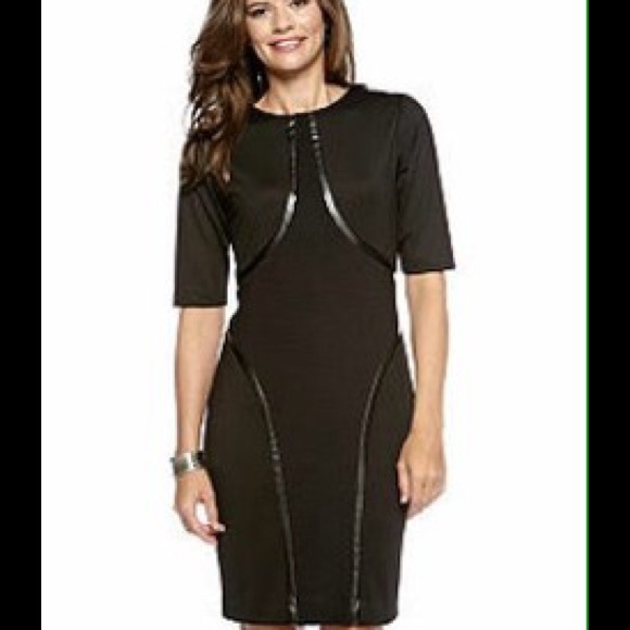 NEW LEATHER DETAIL DRESS! FASHION MUST HAVE NWT