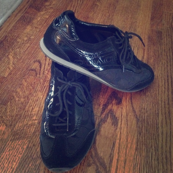 Black Coach Flats with Laces