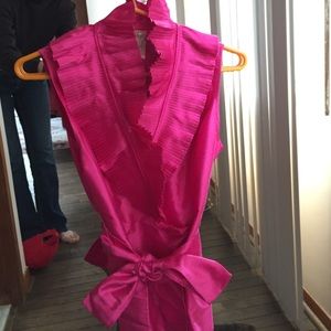 Fuscia silk top
