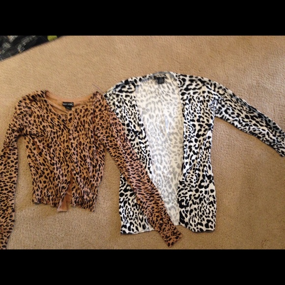 2 leopard cardigans