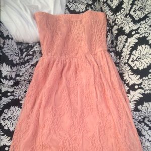Pink Lacy Strapless Summer dress!