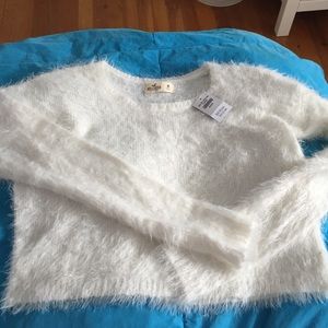 Hollister fuzzy cropped sweater!