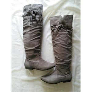 Suede Knee High Boots