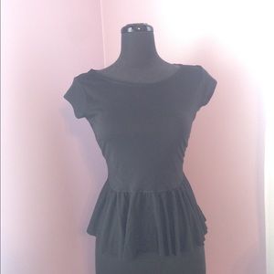Black peplum shirt