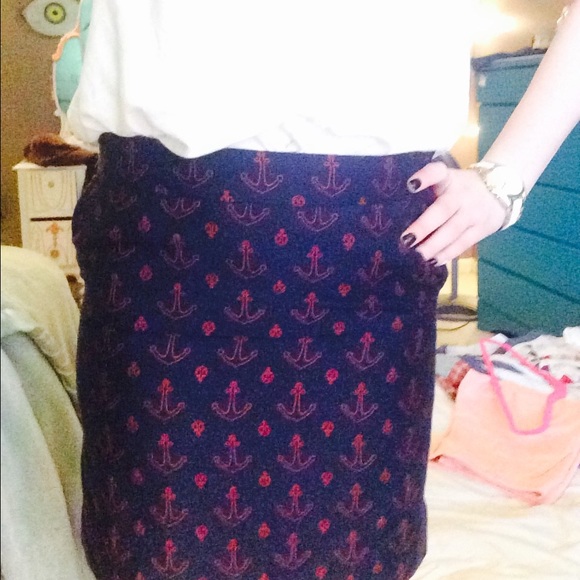 tommy hillfiger anchor red & navy skirt