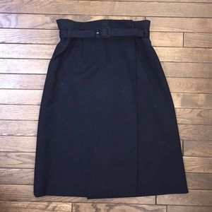 Navy wool skirt