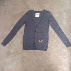 Hollister Grey Cardigan Sweater