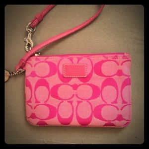 Authentic Pink Coach Wristlet