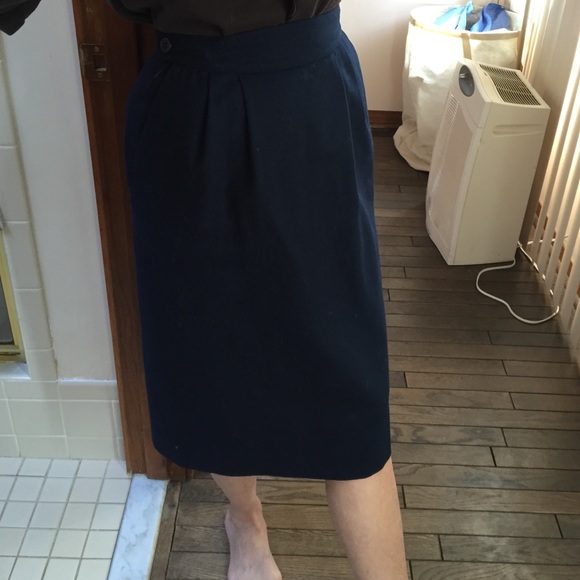 Navy wool skirt