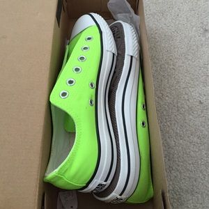 Lime Green size women 8 brand new converses