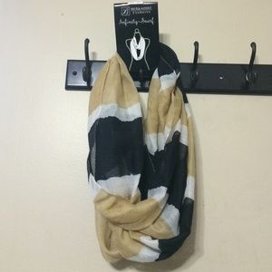 Black and gold infinity scarf