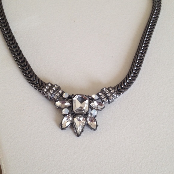 Gunmetal statement necklace