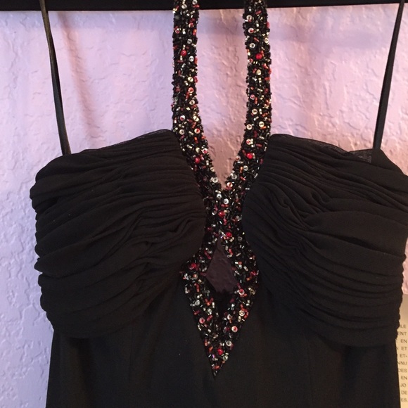 Gorgeous Black Halter Dress with Beaded detail!!! - Picture 2 of 3