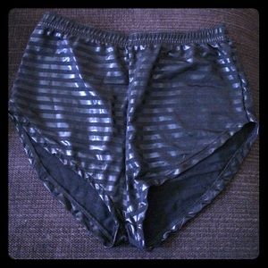 American Apparel blk stripe High-Waist swim bottom