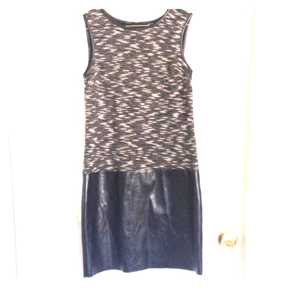 Cynthia Rowley tweed and leather dress