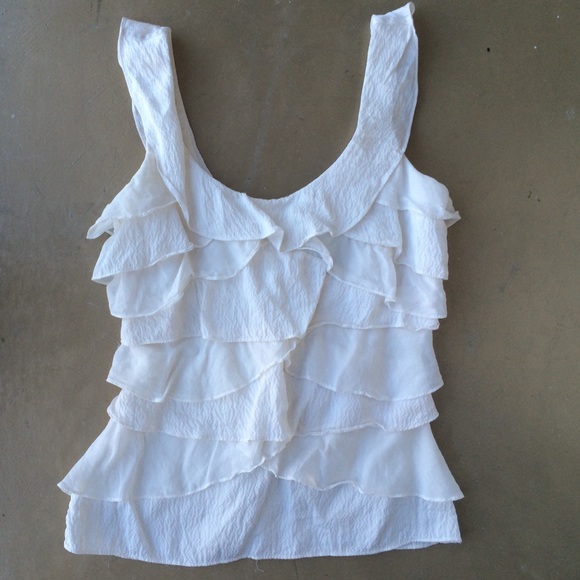 Off White Flutter Top
