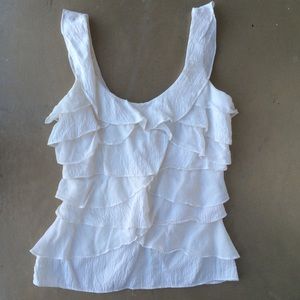 Off White Flutter Top