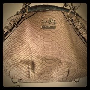 Python embossed Coach purse satchel.
