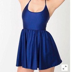 American Apparel Blue Nylon Skater Dress