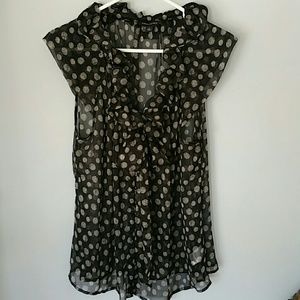 Banana Republic Sheer ruffle Top