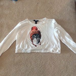 Long sleeve cat cropped top
